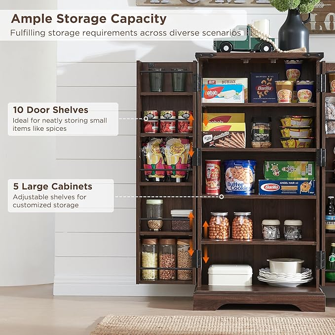 ACCOHOHO 47" Kitchen Pantry, Farmhouse Storage Cabinet