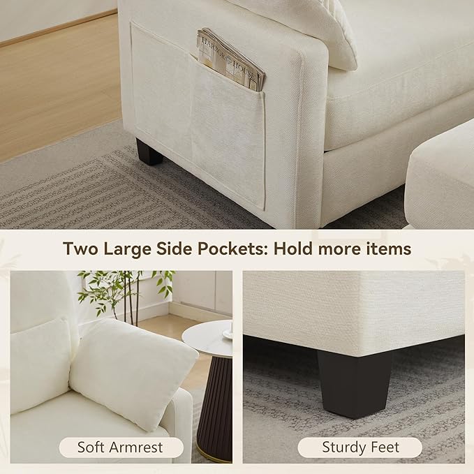 WUTUTUEE 57.5" Oversized Chaise Lounge