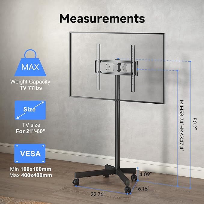 XINLEI Mobile TV Stand on Wheels