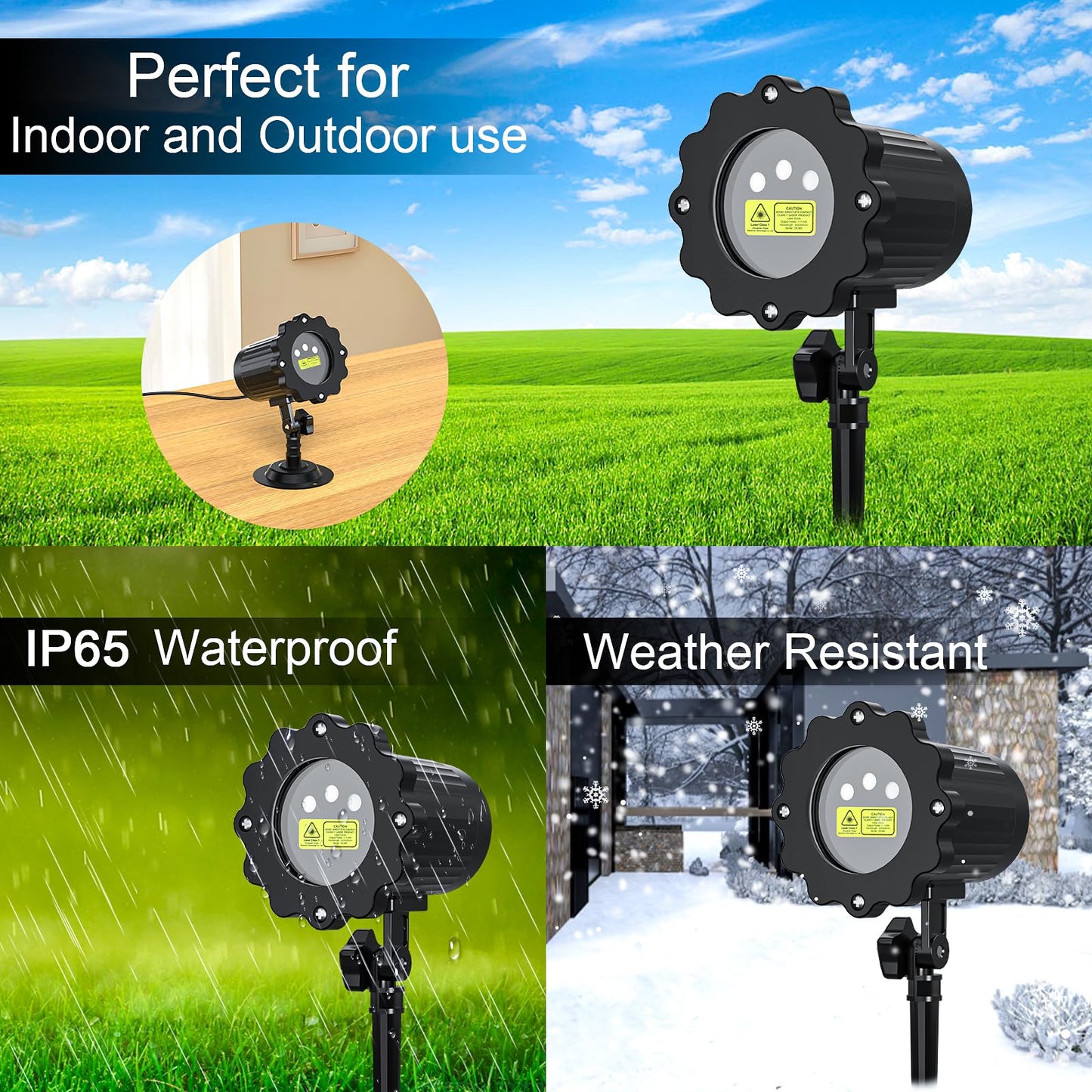 SHEDALED Laser Christmas Projector Lights Outdoor, RGB Laser Light Projector, Firefly Lights Show with Remote & Timer, Waterproof, Holiday Decoration for Christmas, Home House Decor, Party, Garden