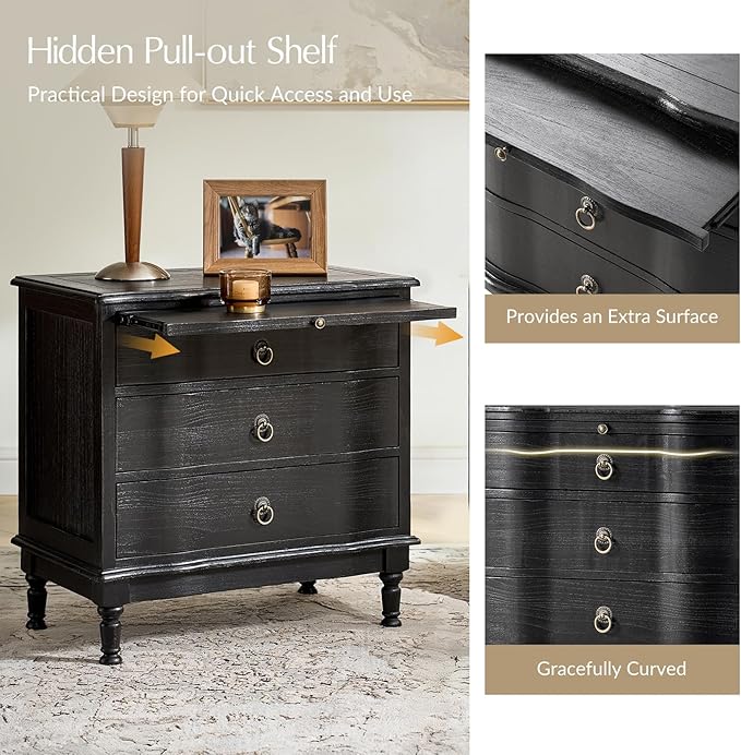 HULALA HOME Solid Wood End Table Set of 2