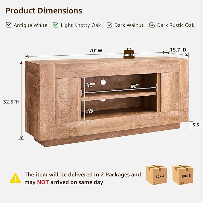 OKD Modern 70" TV Stand, Entertainment Center