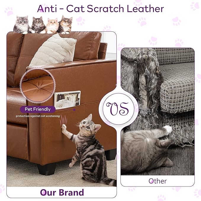 TYBOATLE 65" Faux Leather Love Seat Sofa
