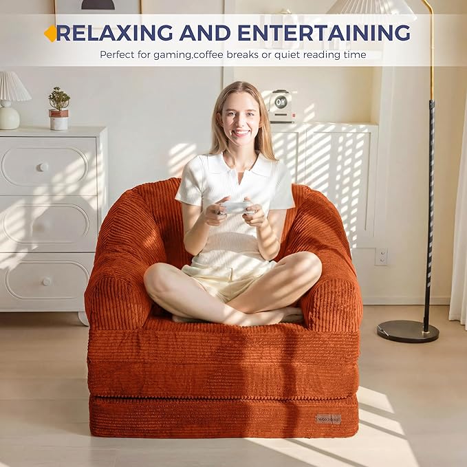MAXYOYO Folding Sofa Bed with Backrest, Boneless Fold Out Couch Bed with Handle