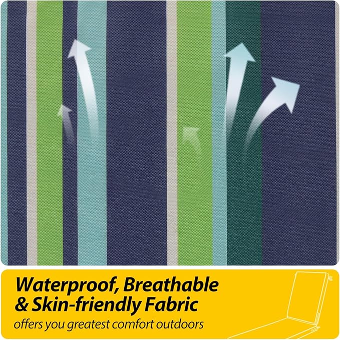 AAAAAcessories Outdoor Chaise Lounge Cushions, Fade-Resistant, Waterproof Patio