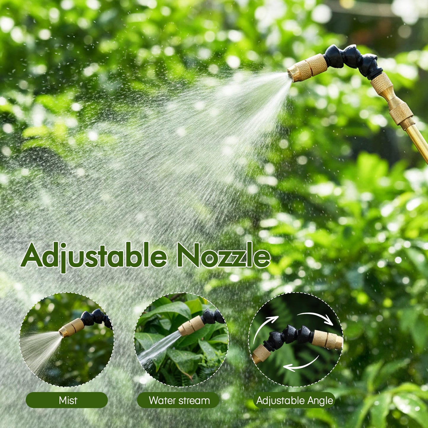 High Reach Plant Waterer for Indoor Hanging Plants, Telescopic Pump Pressure Sprayer with Brass Wand and 180° Adjustable Watering Nozzle, Leak Proof Anto/Manual Plant Watering Devices(0.8 Gal)