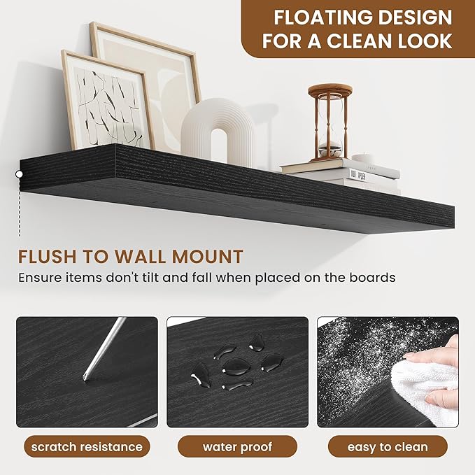 fuqing Floating Shelves for Wall, Wall Mounted Wood Floating Shelf