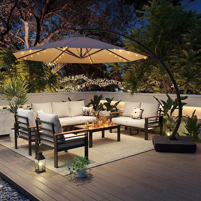 Aoxun Aluminum Patio Furniture Set
