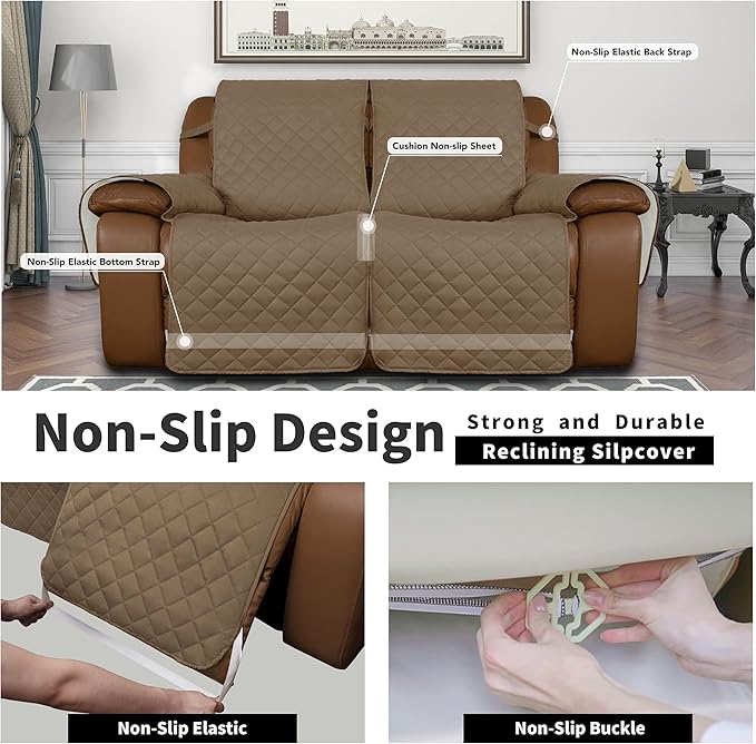 Easy-Going Oversized Loveseat Recliner Cover, Reversible Couch Cover
