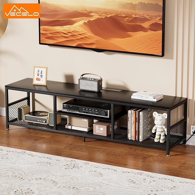 VECELO TV Stand with Power Outlets