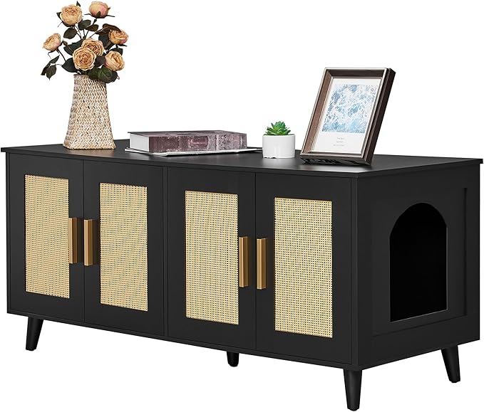 Homhedy Boho Cat Litter Box Enclosure