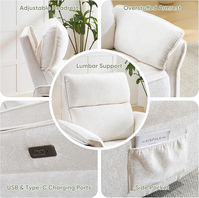 Power Swivel Rocker Recliner, Glider Recliner Nursery Chair
