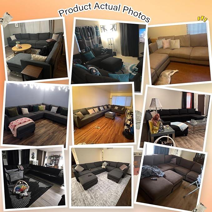 122.8" Large Sectional Couches for Living Room, 6 Seater L Shaped Modular
