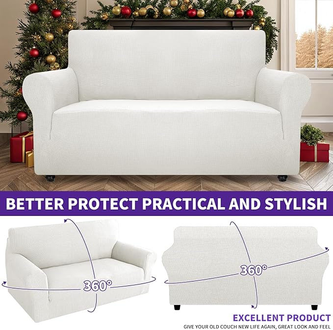 ZNSAYOTX Super Stretch Couch Cover Love Seat Sofa Covers