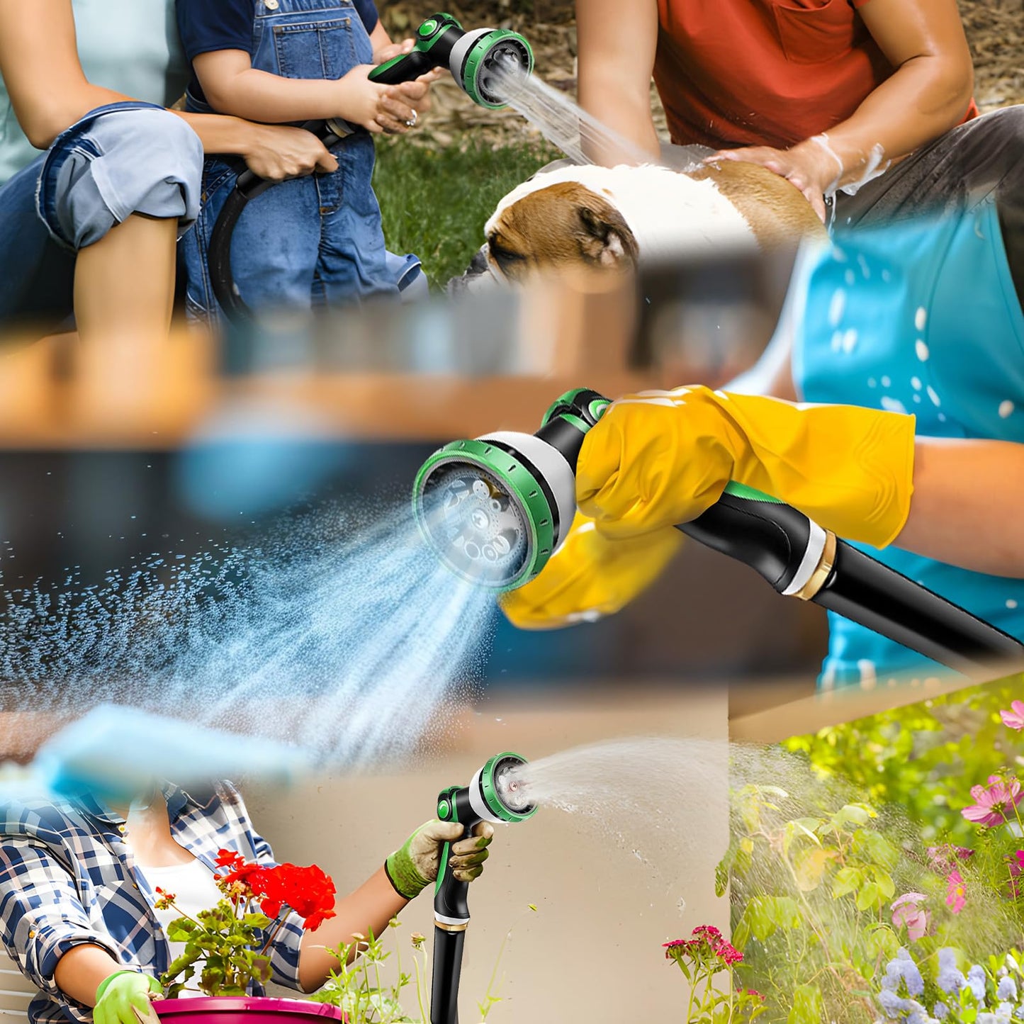 Torioweg Garden Hose 100 FT, Heavy Duty Water Hose with Aluminum Fittings, Puncture Proof All-weather, Ultra-Lightweight and Flexible, Watering and Cleaning for Outdoor, Lawn