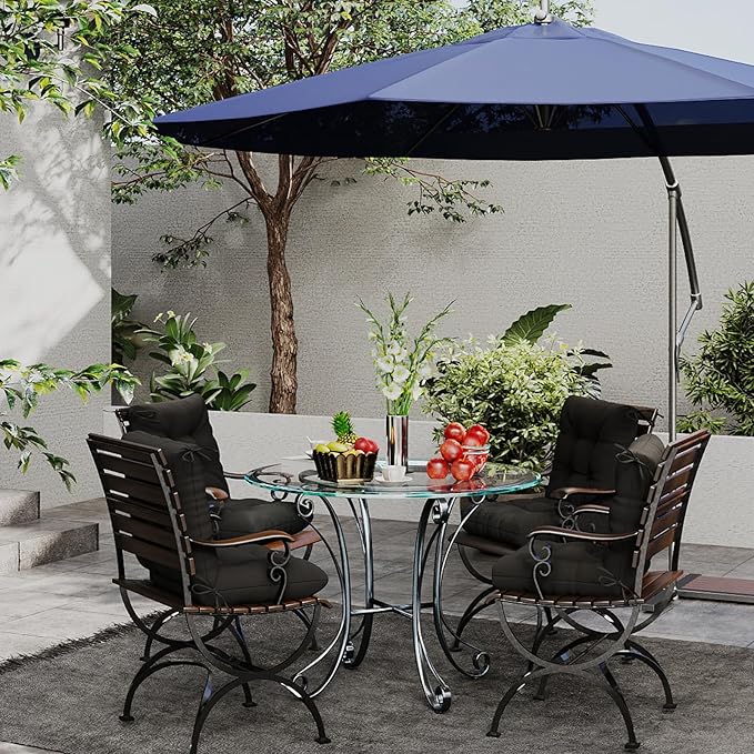 Outdoor Chair Cushions Set of 2, High Back Soft Seat Pad