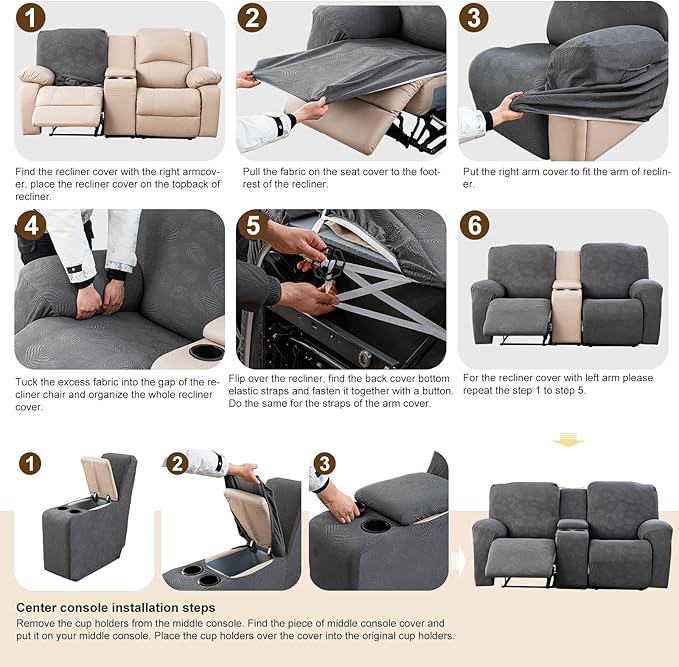 Gennia Waterproof Recliner Loveseat Cover