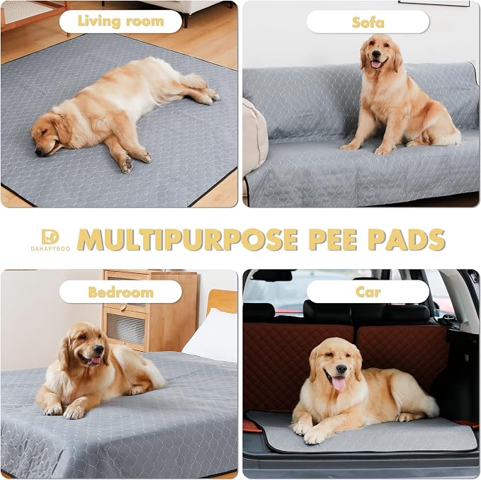 DAHAPYBOO Extra Large Washable Pee Pads for Dogs 72x72,2Pack | Reusable Puppy Pads for Dogs Non-Slip Waterproof Pet Training Pads for Crate, Playpen, Bed, Sofa,Whelping Box, Potty Training