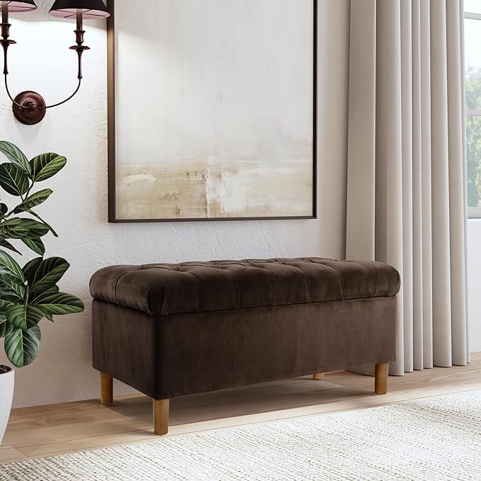 Homepop Home Decor | Tufted Ainsley Button Storage Ottoman Bench