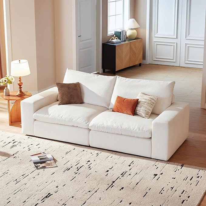 Cloud Couch Sectional 81.1'' Oversized Modular Deep Seat Sofa Comfy White Cloud
