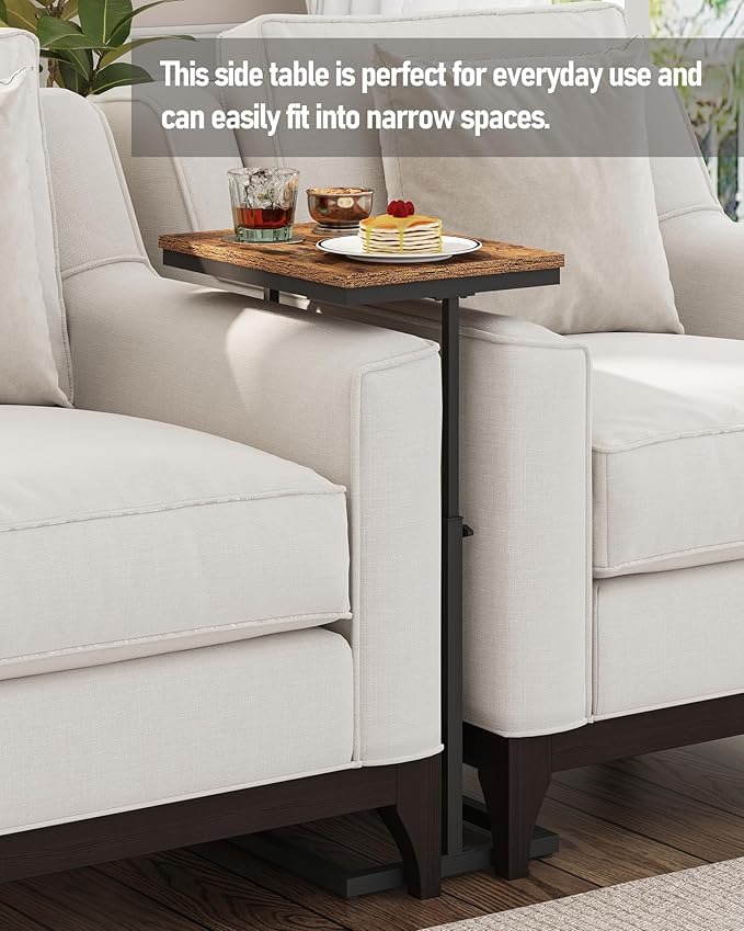 TUTOTAK End Table, Side Table, Tall Couch Table, Sofa Table, Living Room