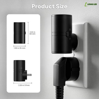L LOHAS LED Night Light, Mini Night Lights Plug into Wall, Light Sensor, 2 Level Brightness, Soft White 3000K, Rotating Nightlight Plug in Wall for Adult Kids Hallway Bedroom Bathroom Stairway, 6 Pack