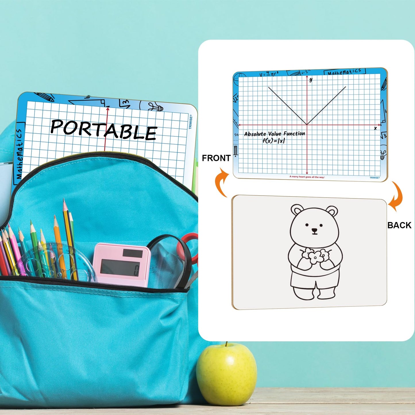 9"x12" Small White Board with XY Axis,Whiteboard for Students Practice Math,Grid Whiteboar,Double Sided Dry Erase Board for Classroom Teaching,Writable and Erasable White Boards (12 Pack)