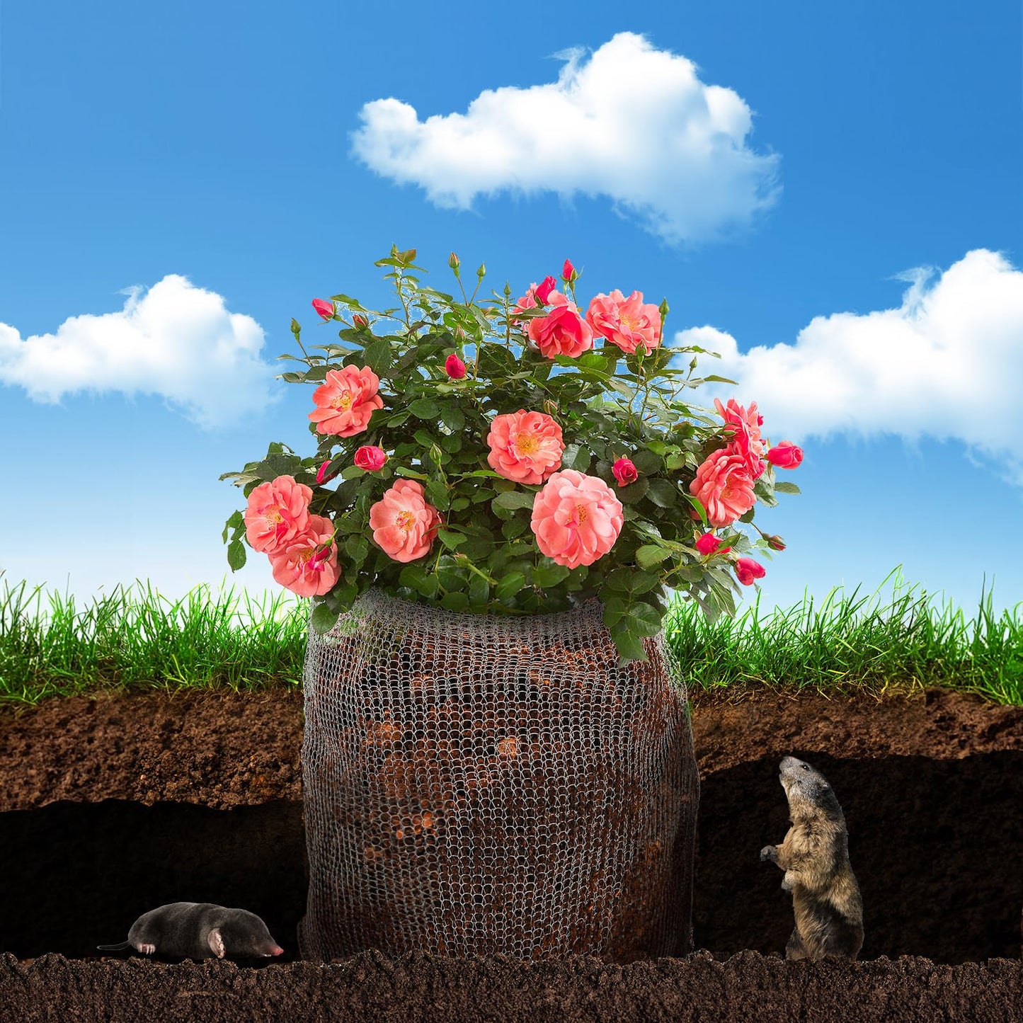 Noamus 8 Pack Plant Root Guard Basket, 5 Gallon Gopher Mole Vole Mesh, Reusable Stainless Steel Plant Speed Wire, Heavy Duty Protector Animal Cages for Garden Trees Bulbs Flowers Vegetables Protection