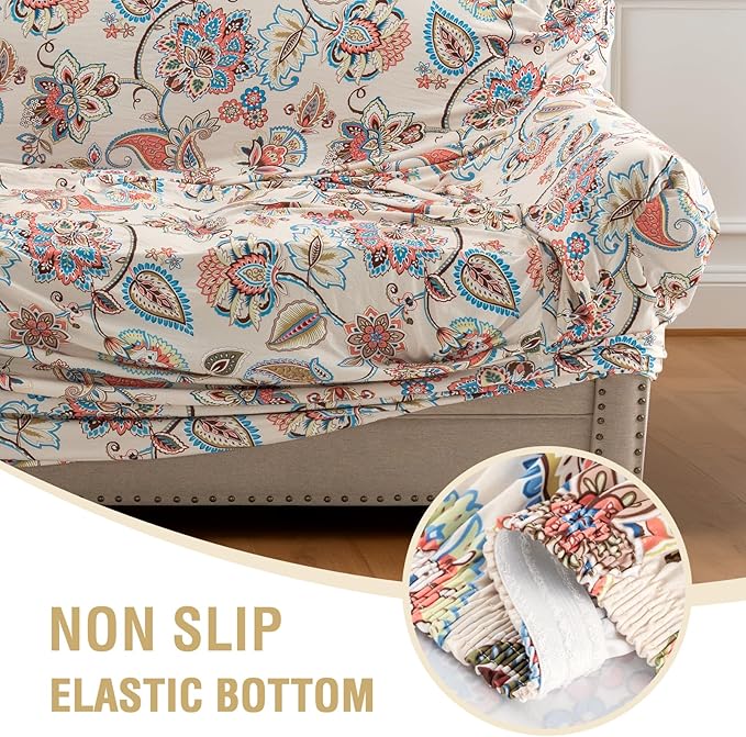 H.VERSAILTEX Floral Pattern Chair Covers Armchair Printed Chair Slip Covers