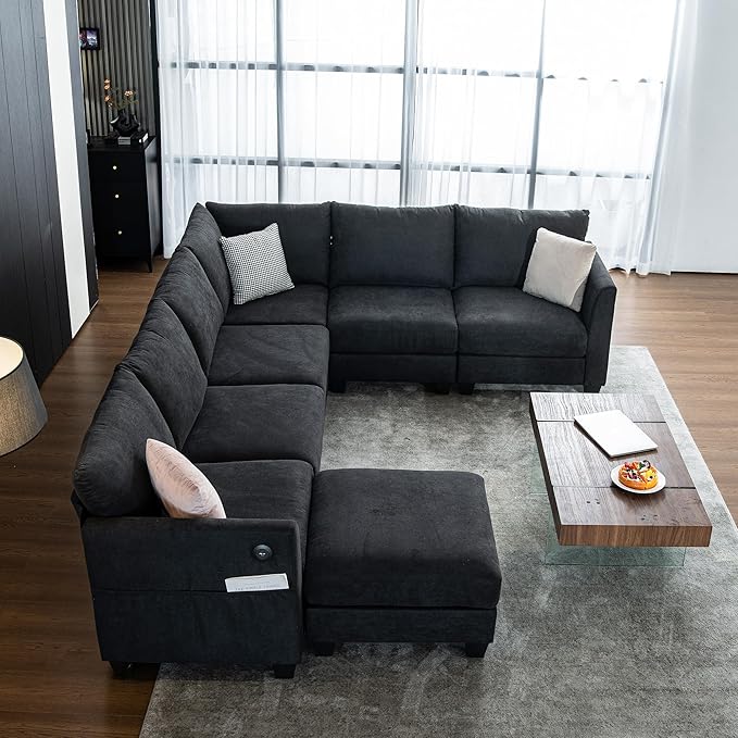 122.8" Large Sectional Couches for Living Room, 6 Seater L Shaped Modular