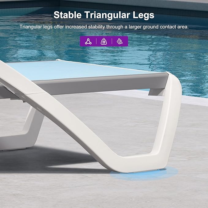 PURPLE LEAF Patio Chaise Lounge Chair
