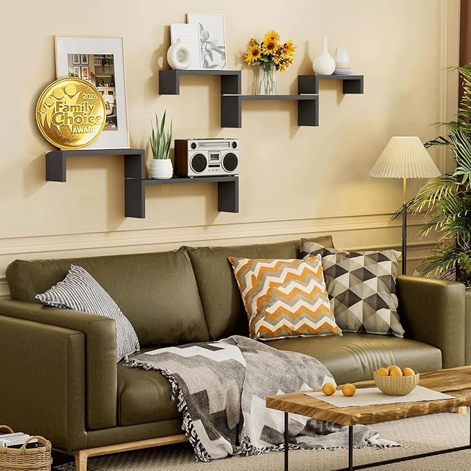 SRIWATANA Floating Shelves for Wall, Wall Shelves for Bathroom, Living Room