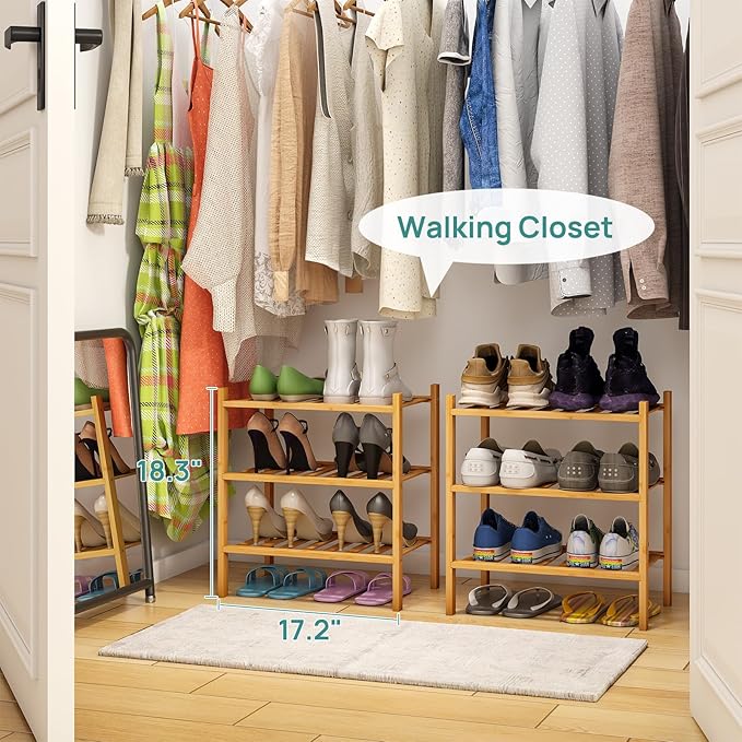 viewcare Small Shoe Rack, 3-Tier Shoe Rack