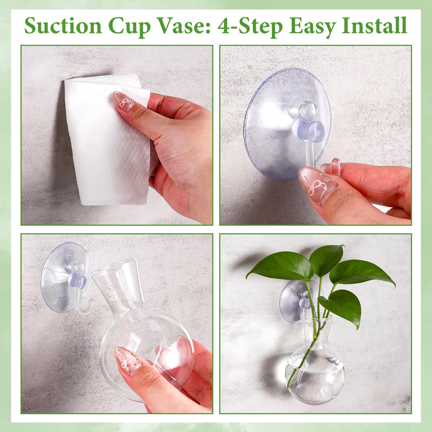 HCEWSBFD 12Pcs Window Propagation Stations Bulb Glass Vases with Suckion Cups Hooks Hydroponics Plant Propagation Vases No Nails Wall Hanging Planter for Water Plant Propagation Rooting Cuttings
