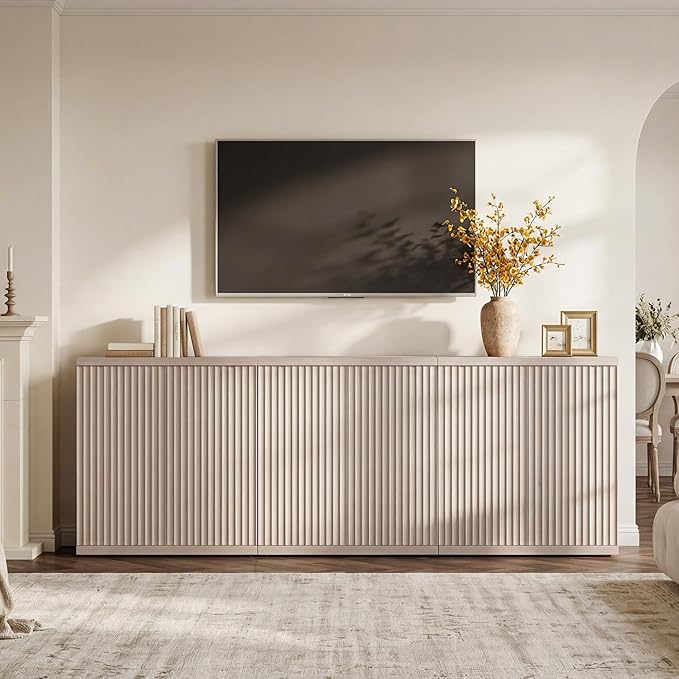 SICOTAS Buffet Cabinet with Storage Accent Sideboard Modern Credenza with Doors