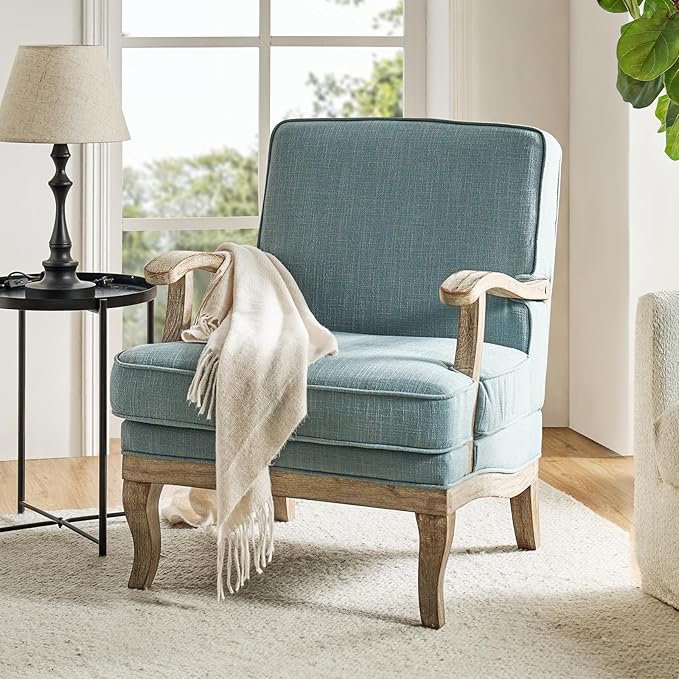 HULALA HOME Mid-Century Modern Accent Chair, Upholstered Lounge Arm Chair