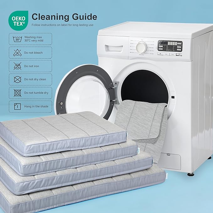Cooling Dog Bed for Medium Dogs - Orthopedic Pet Beds with Memory Foam, QMAX>0.5, Waterproof Removable Washable Cover for Hot Weather, Gery, 30" L x 20" W x 3" H