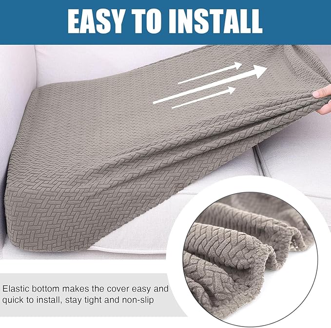 Smiry Waterproof Couch Cushion Covers, Stretch Jacquard Thick Sofa Cushion