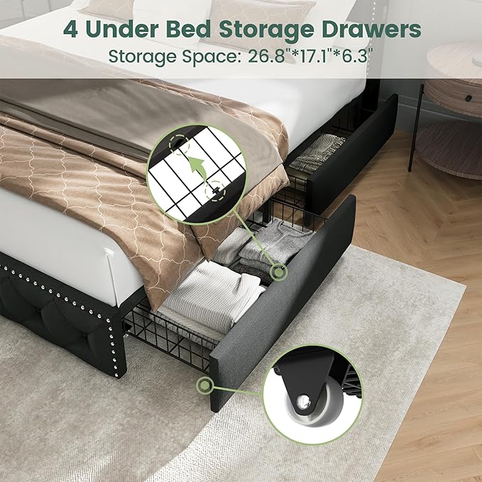 LARMACE King Size Bed Frame