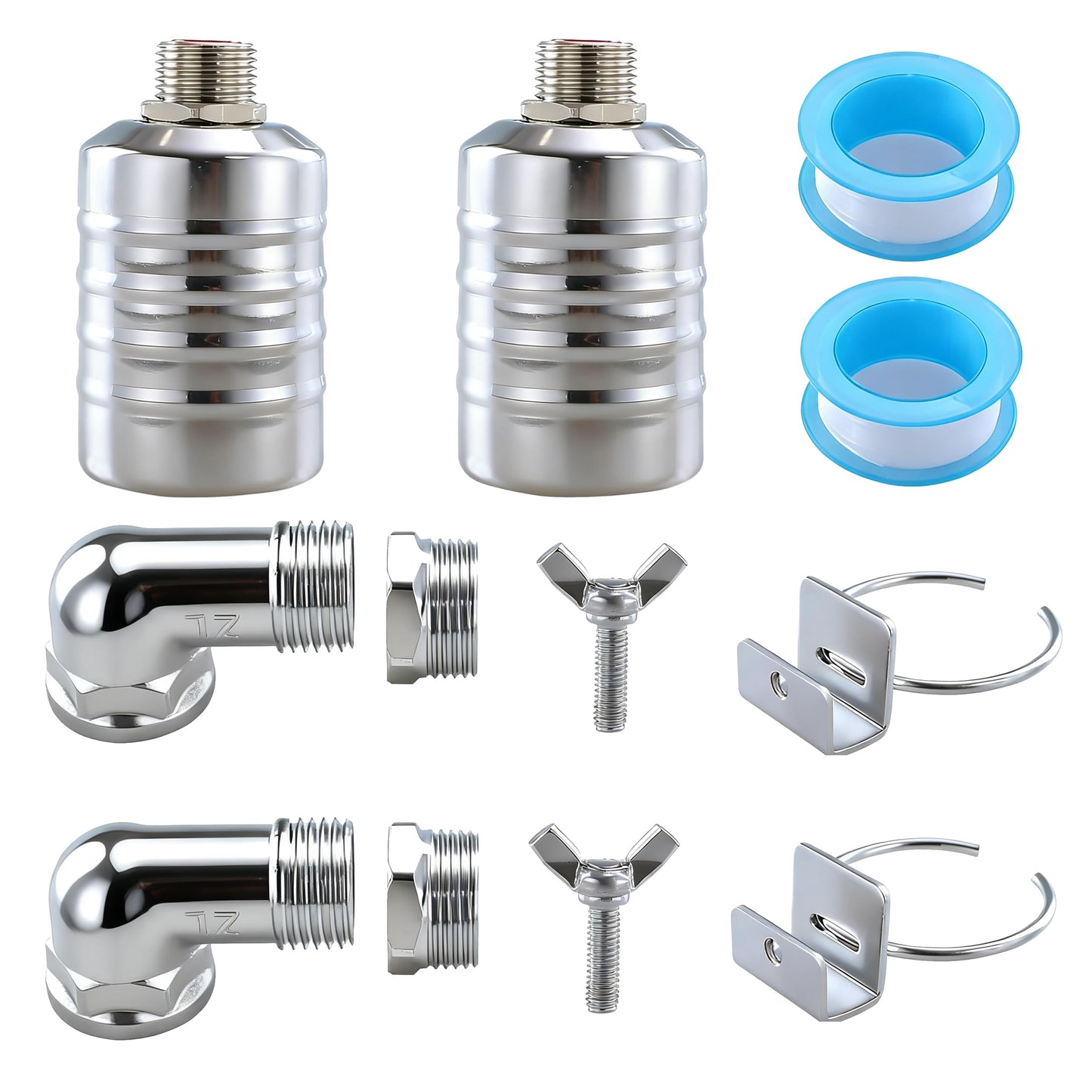 Costyleen 2 Pack Water Float Valves - Stainless Steel Automatic Level Control with 1/2in & 3/4in Connections for Fish Tanks, Swimming Pools, Livestock Water Troughs