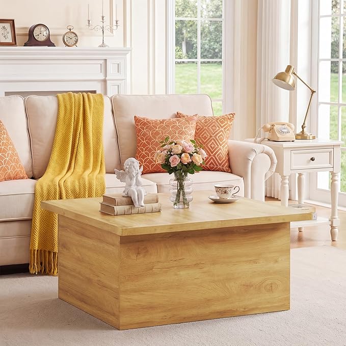 HUAHUU Lift Top Coffee Table, 4 in 1 Square Coffee Table