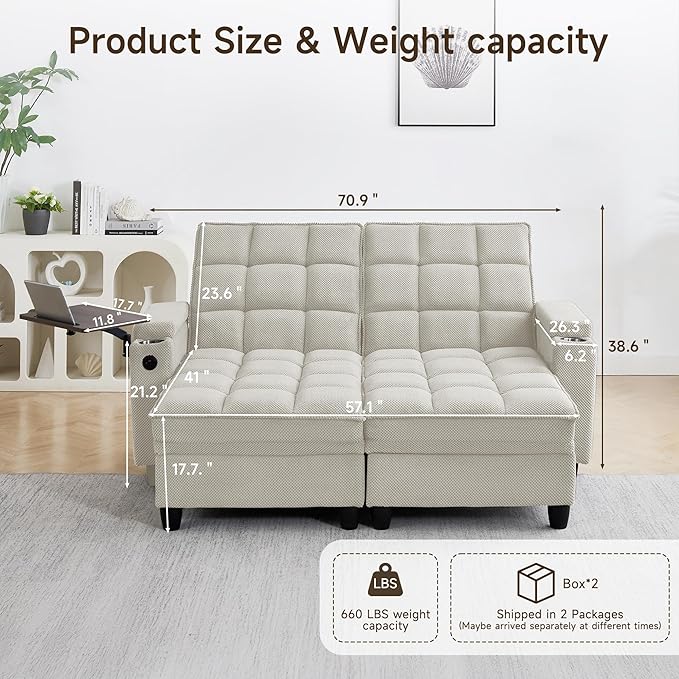 oaaktu 70.9'' Double Chaise Lounge