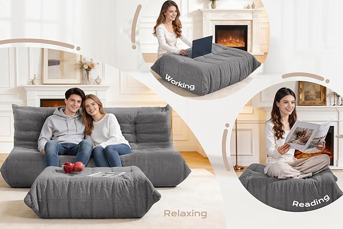 Bean Bag Pouf Ottoman, Foot Stool, Foot Rest