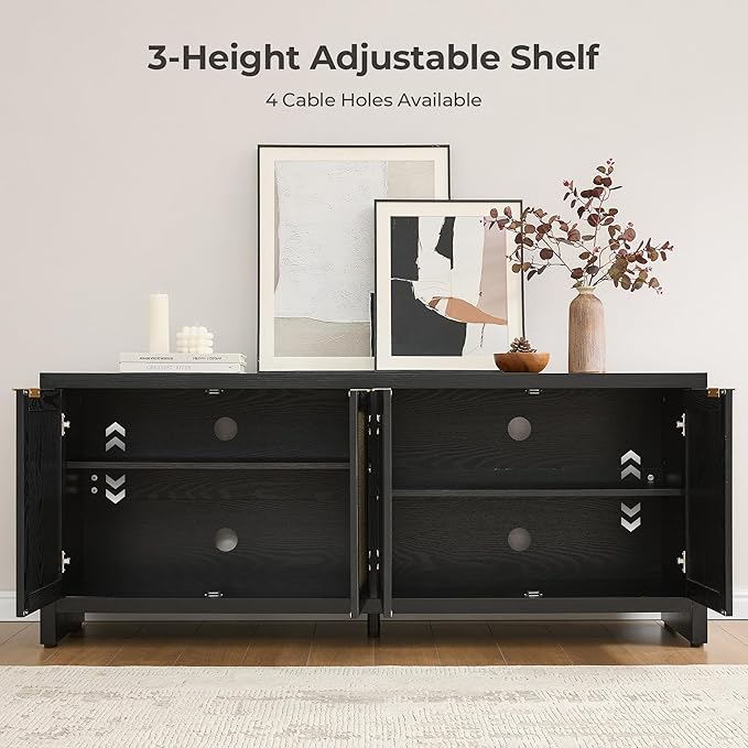 SICOTAS TV Stand for Living Room Boho Entertainment Center for Bedroom