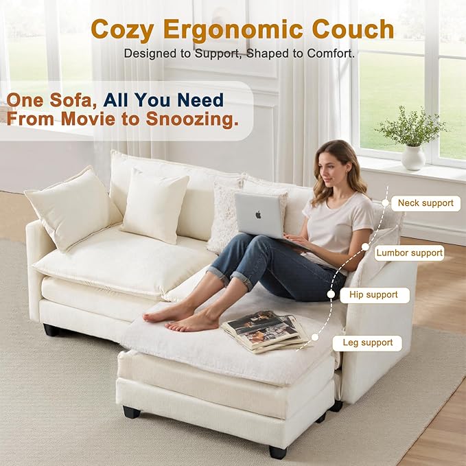 Cloud Chenille L-Shaped Sofa