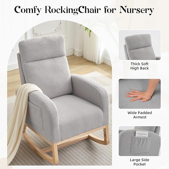 GAOMON Rocking Chair Glider for Nursery, Comfy Rocker Nursery