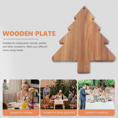 iplusmile 15" Christmas Tree Charcuterie Board, Acacia Wood Cutting Board & Serving Tray Set for Cheese, Meat, Fruit, Holiday Kitchen Decor & Party Appetizer Platter
