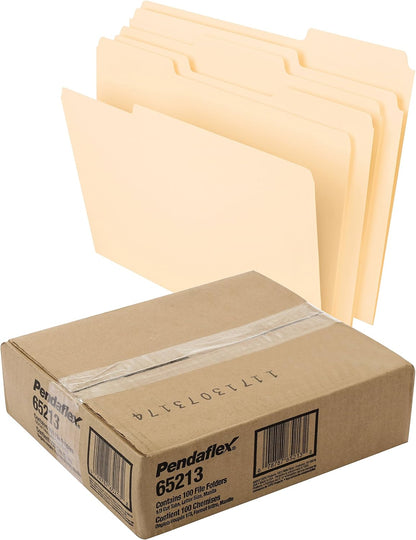 Pendaflex Daily A-Z Indexing Midnight Blue Desk File/Sorter,(11015) 1 EA & File Folders, Letter Size, 8-1/2" x 11", Classic Manila, 1/3-Cut Tabs in Left, Right, Center Positions, 100 Per Box (65213)