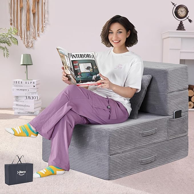 Folding Sofa Bed, 4 in 1 Convertible Sleeper Chair