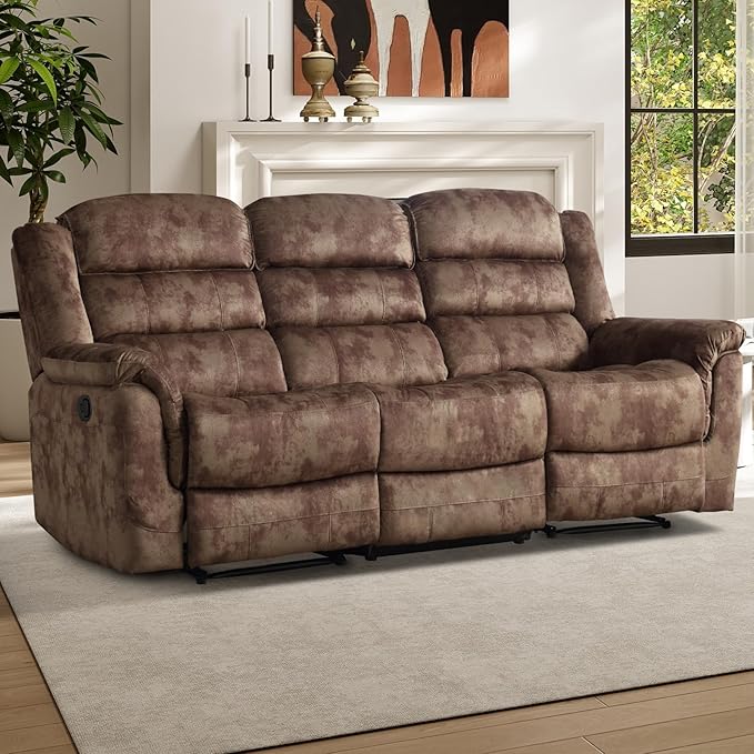 EBELLO Reclining Sofa for Living Room, Extra Wide Modern Overstuffed 3 Seat